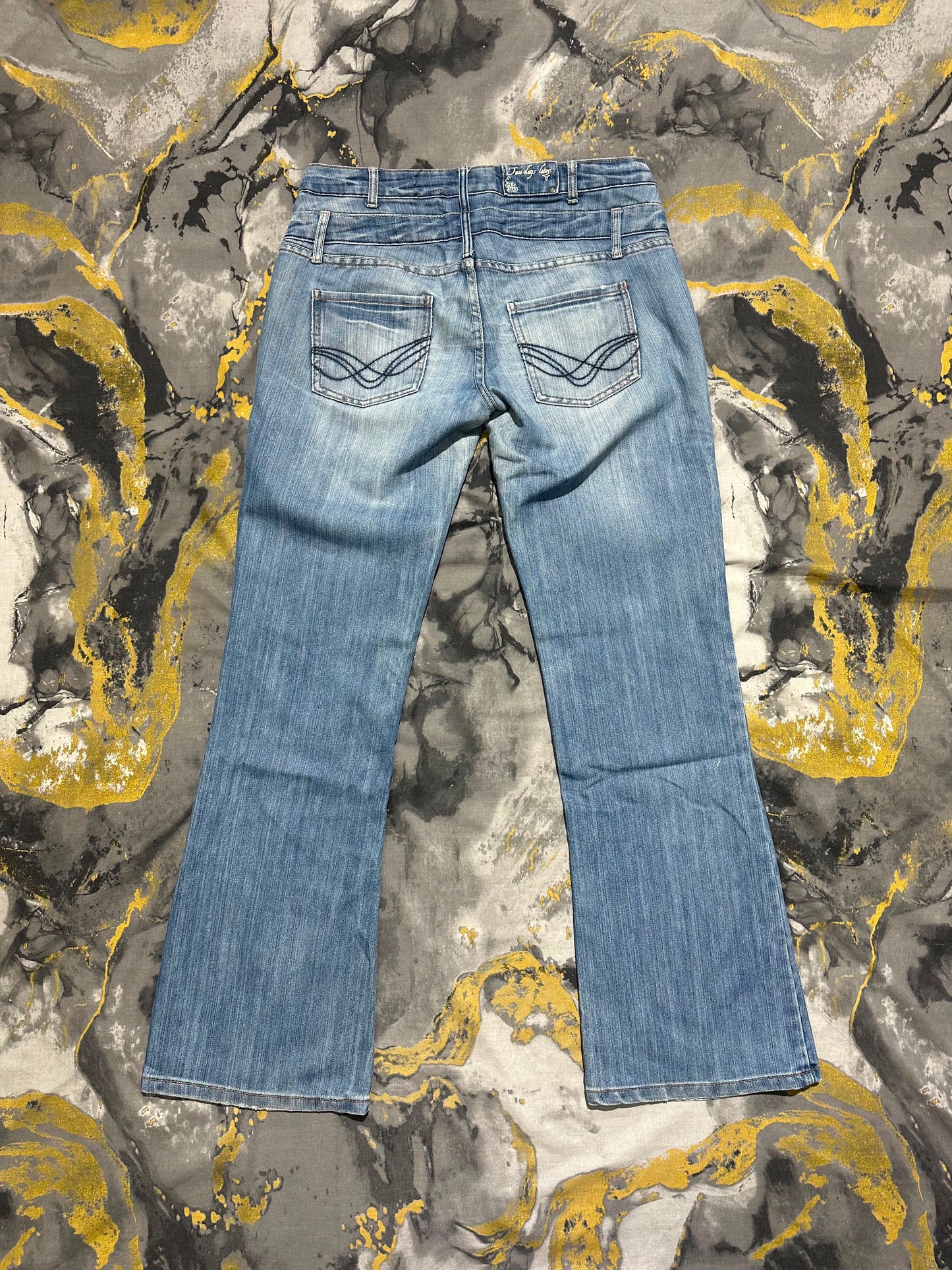 Blue Fade Washed Bootcut Jeans