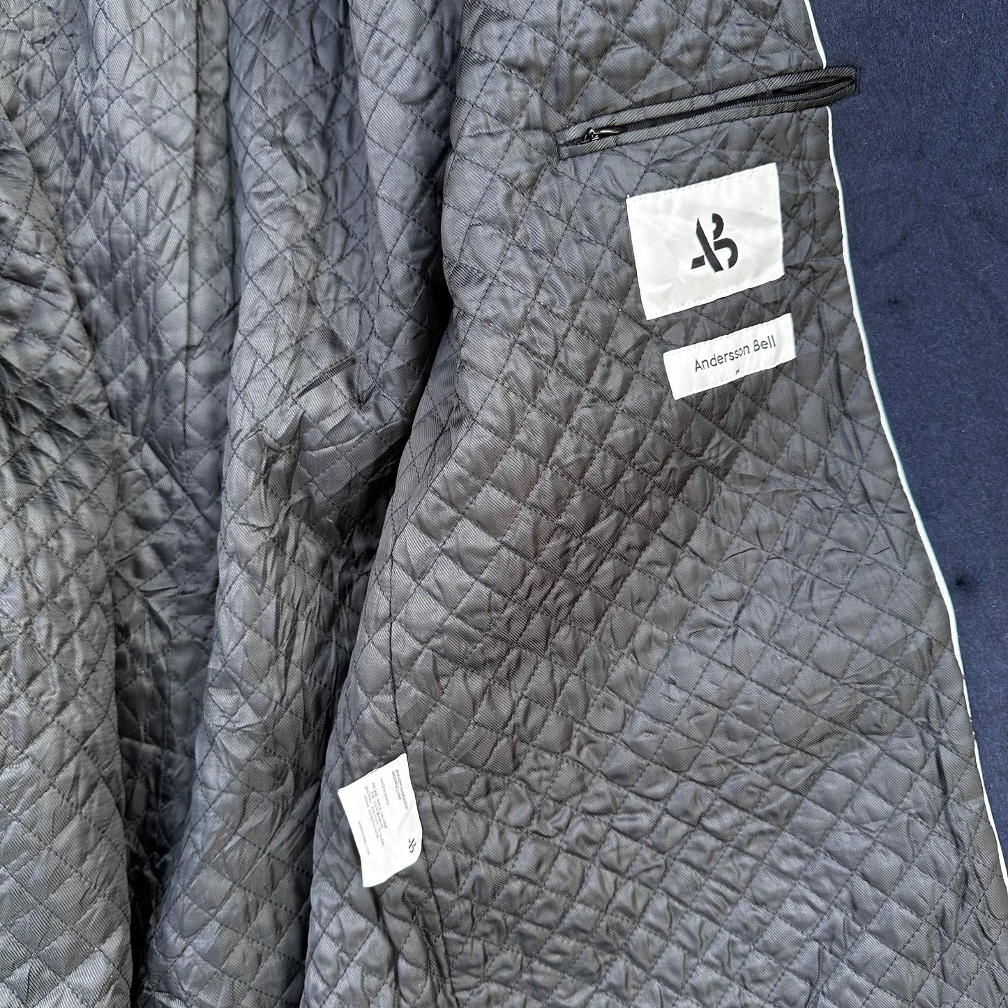 Dark Blue Wool Long Coat