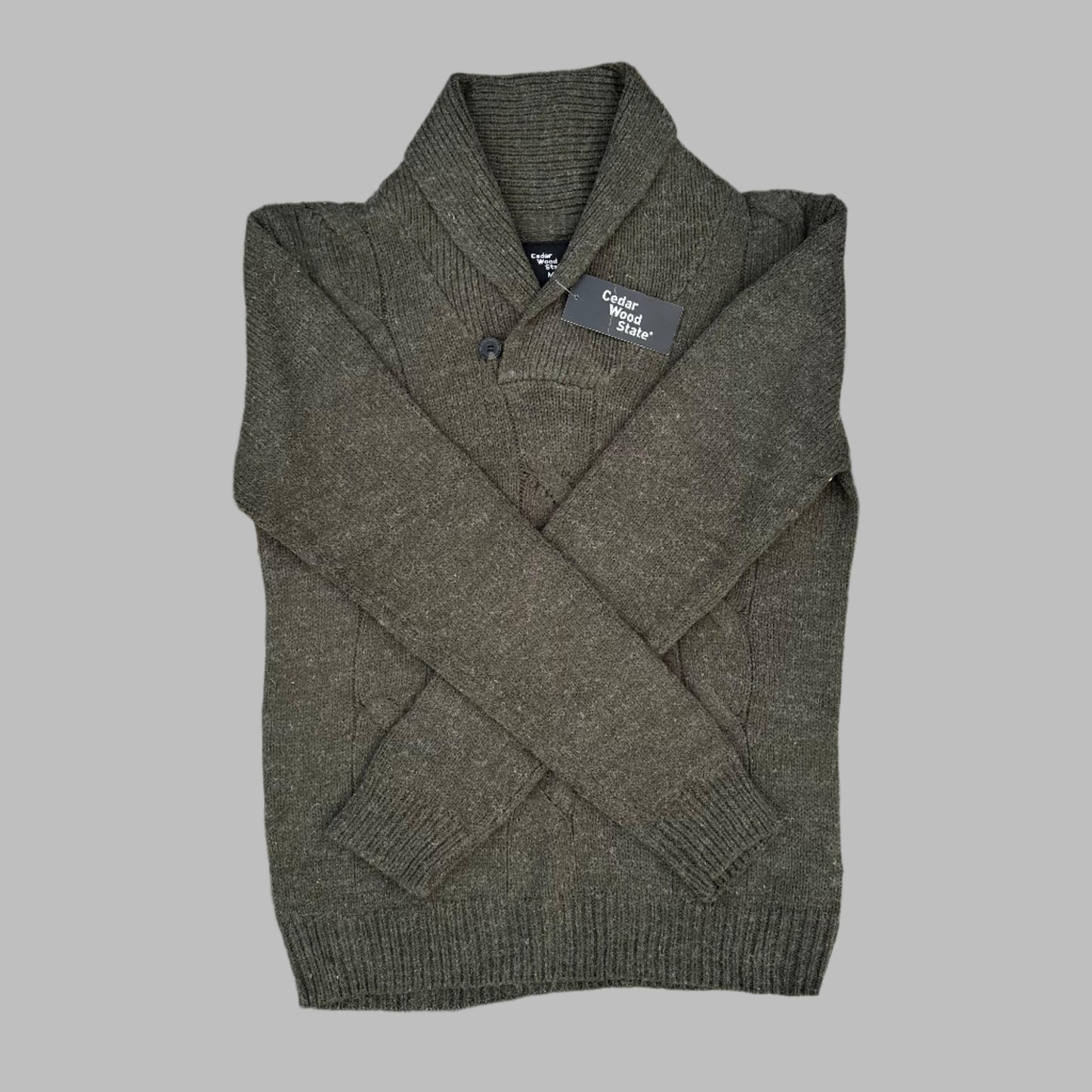 Olive Green Full Sleeves Knitted Sweater