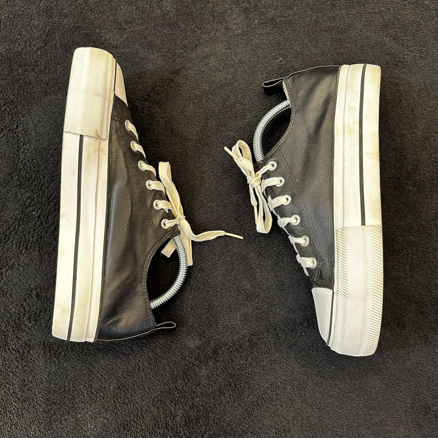 Black Leather Sneaker Shoes