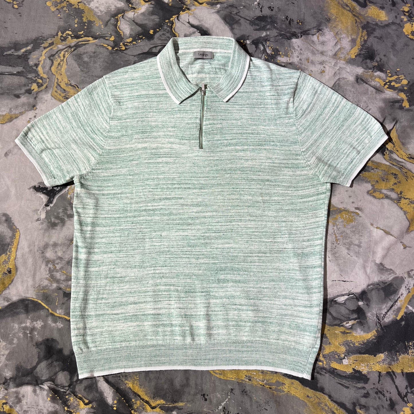 Light Sea Green Zipper Polo