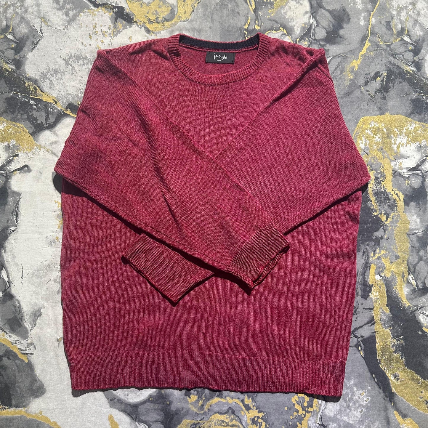 Red Vintage Baggy Drop Shoulder Sweater
