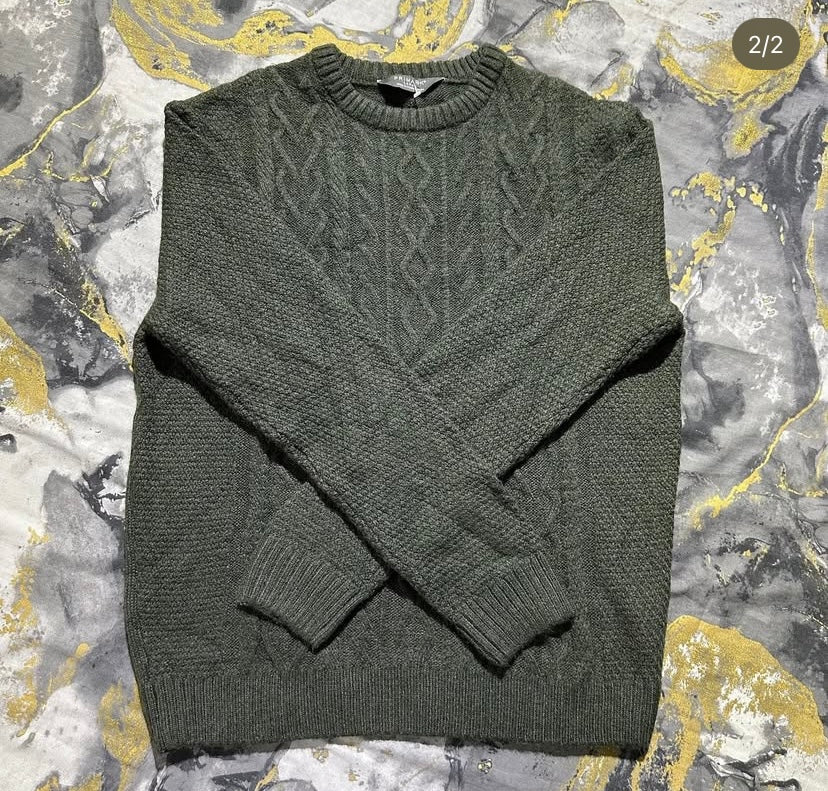 Olive Green Cable Knit Sweater