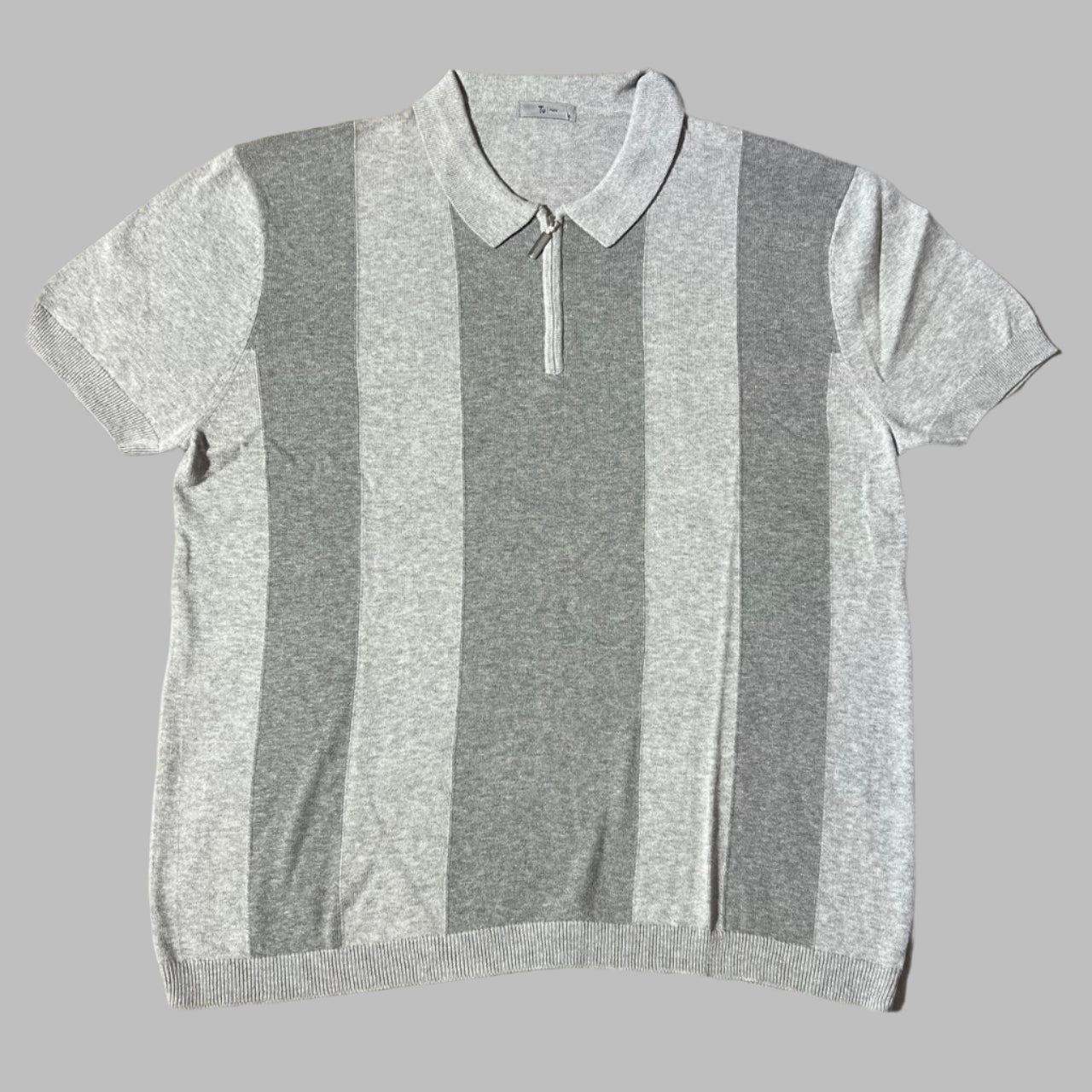 Grey Zipper Half Sleeves Polo