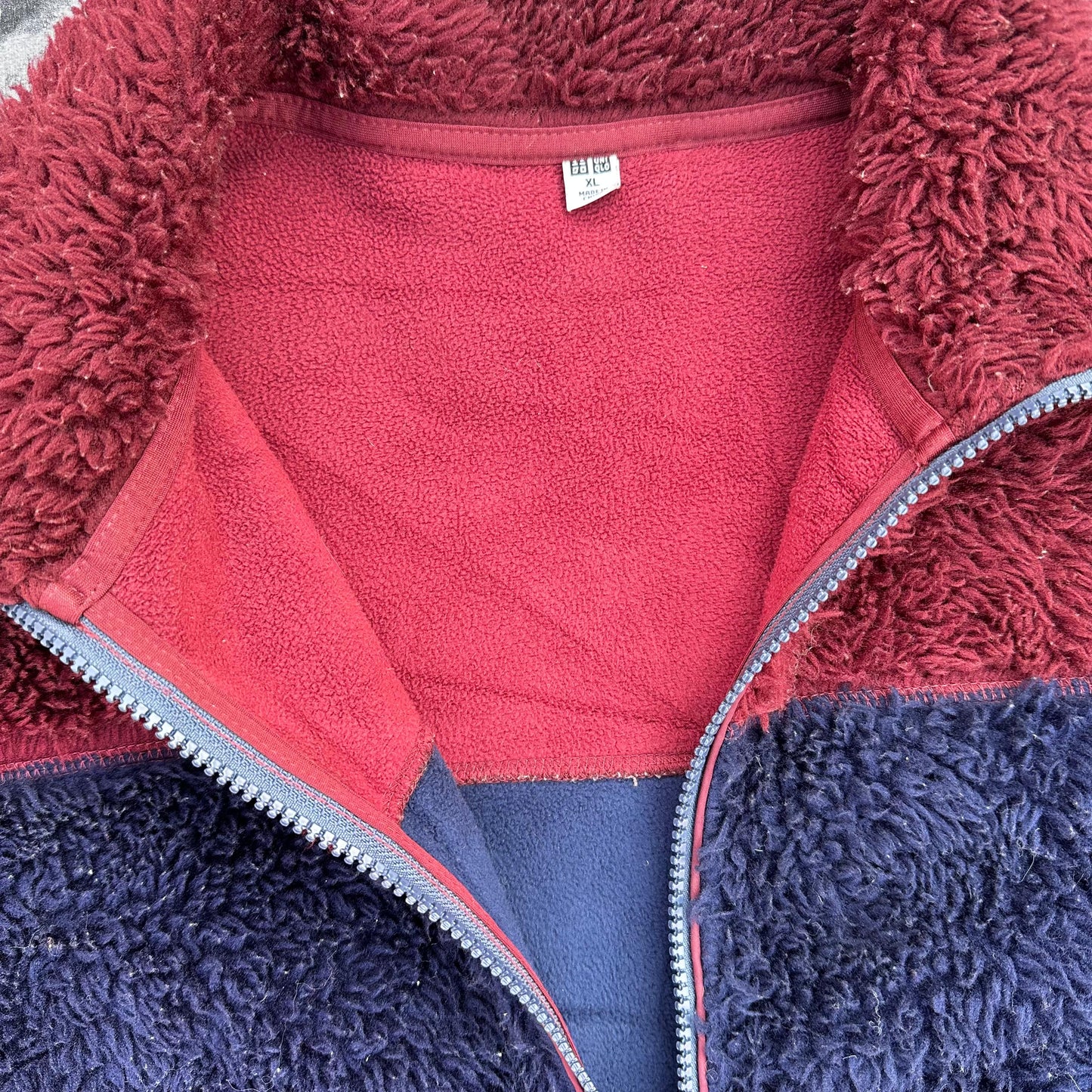 Maroon Striped Fur Jacket