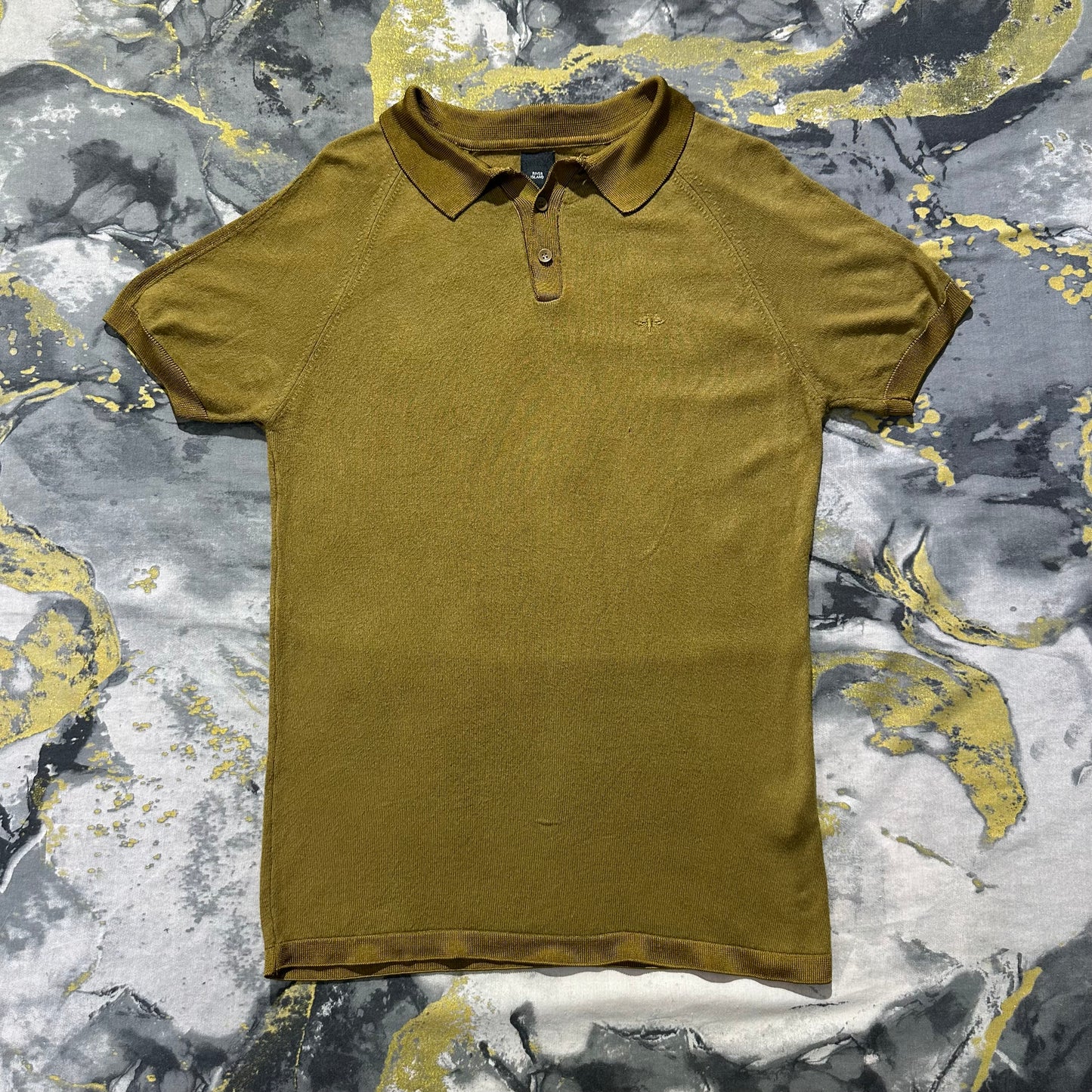 Mastard Green Knitted Polo