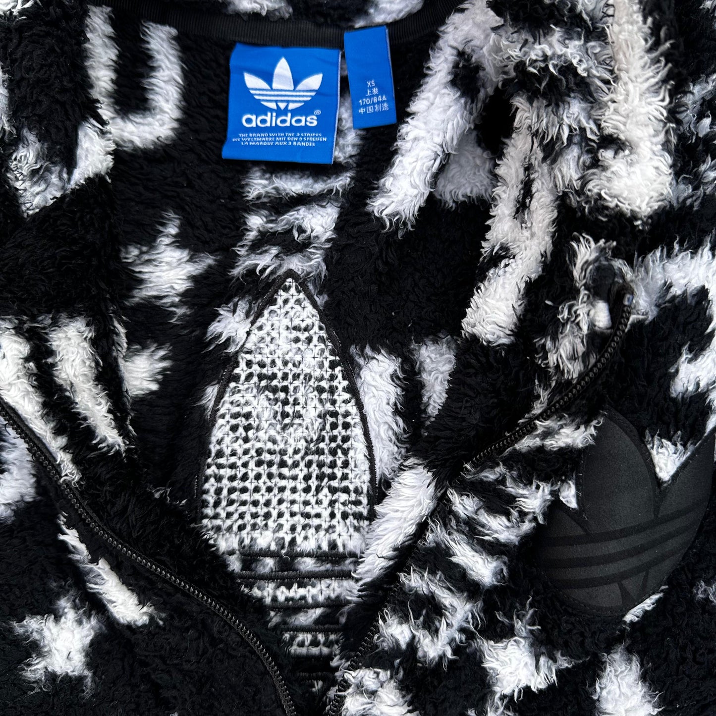 Black White Fur Hoodie Jacket