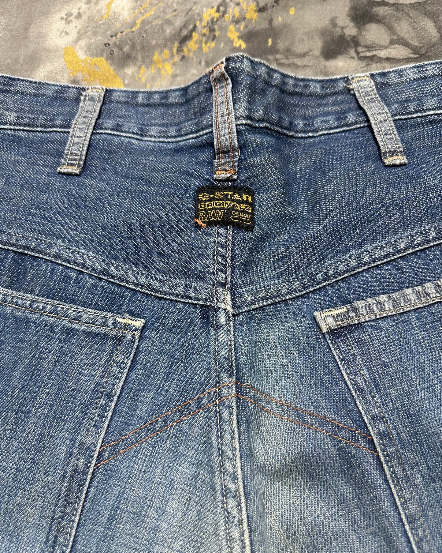 G-STAR Raw Pattern Stitch Denim Straight Loose Jeans