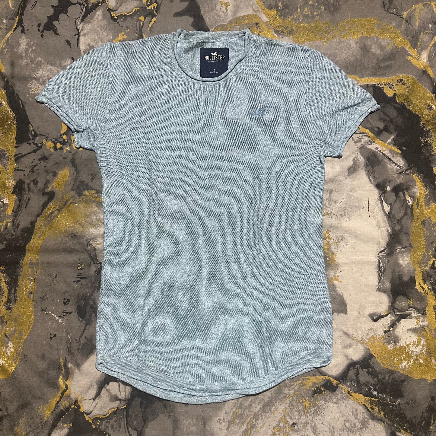 Hollister Sky Blue Knitted T-Shirt