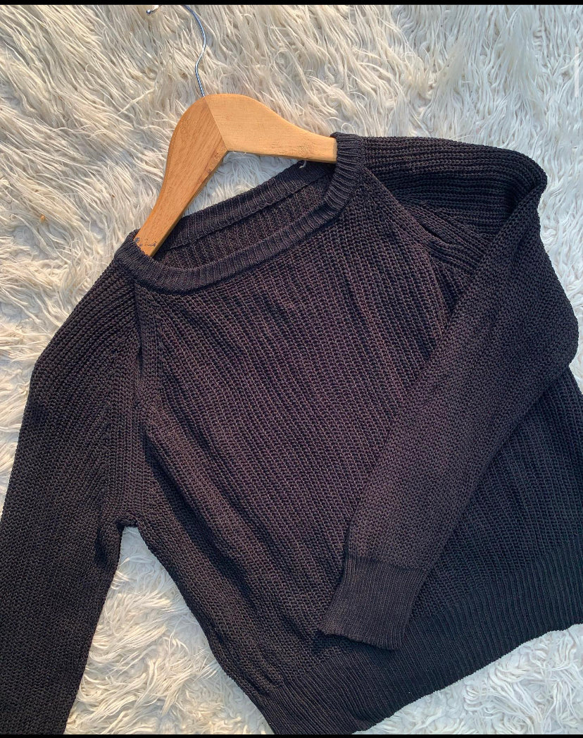 Black Cut-Shoulder Shirt