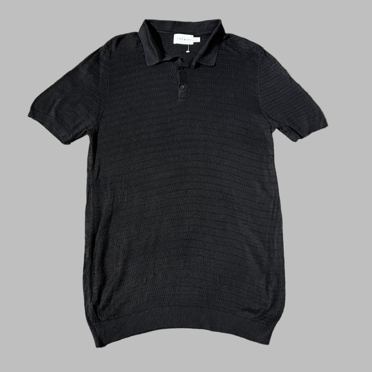 Topman Black Half Sleeves knitted Polo