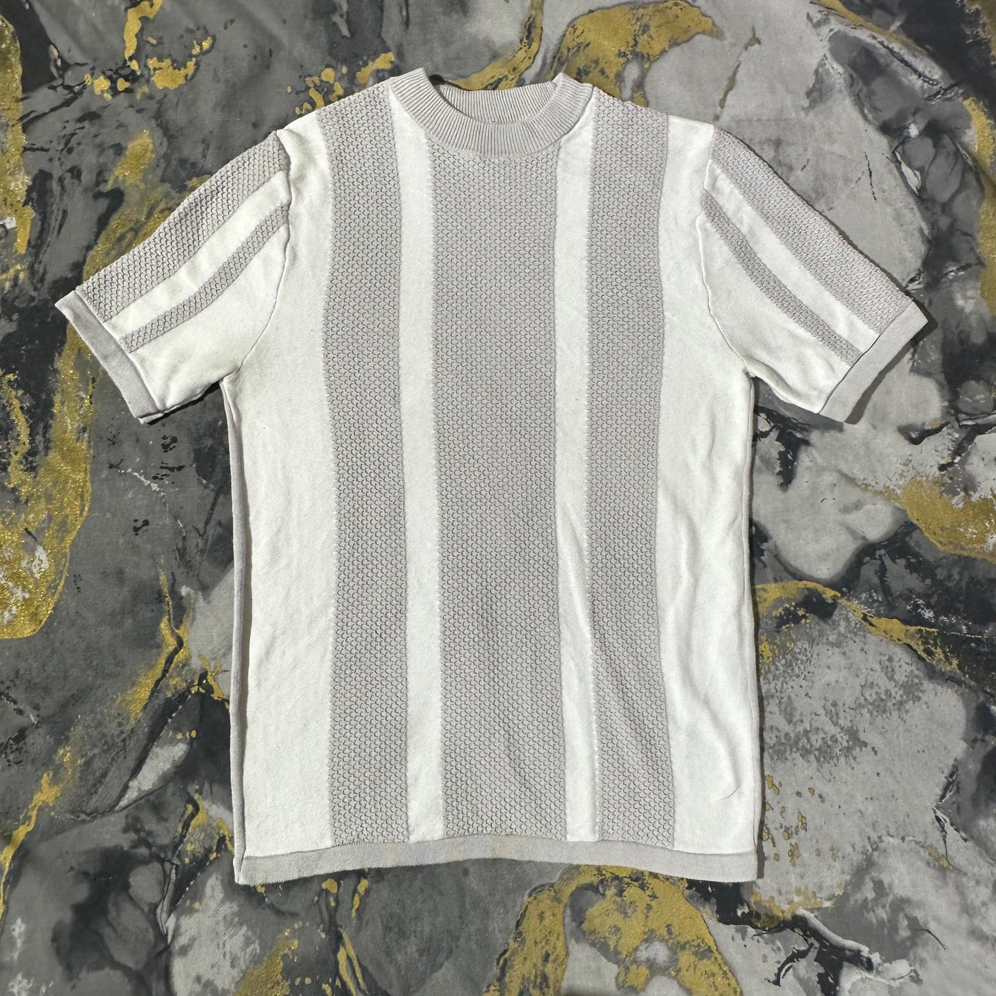 White-Grey Striped T-Shirt