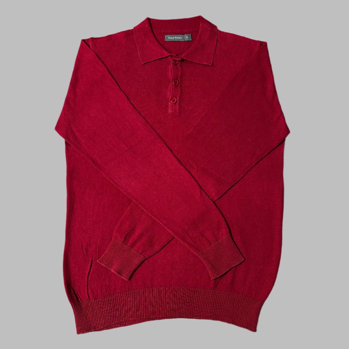 Medium Wine Red Full Sleeves Polo