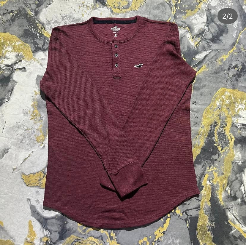 Maroon Red Henley Shirt
