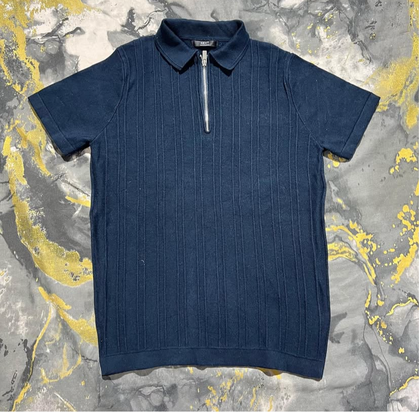 Navy-Blue Zipper Polo