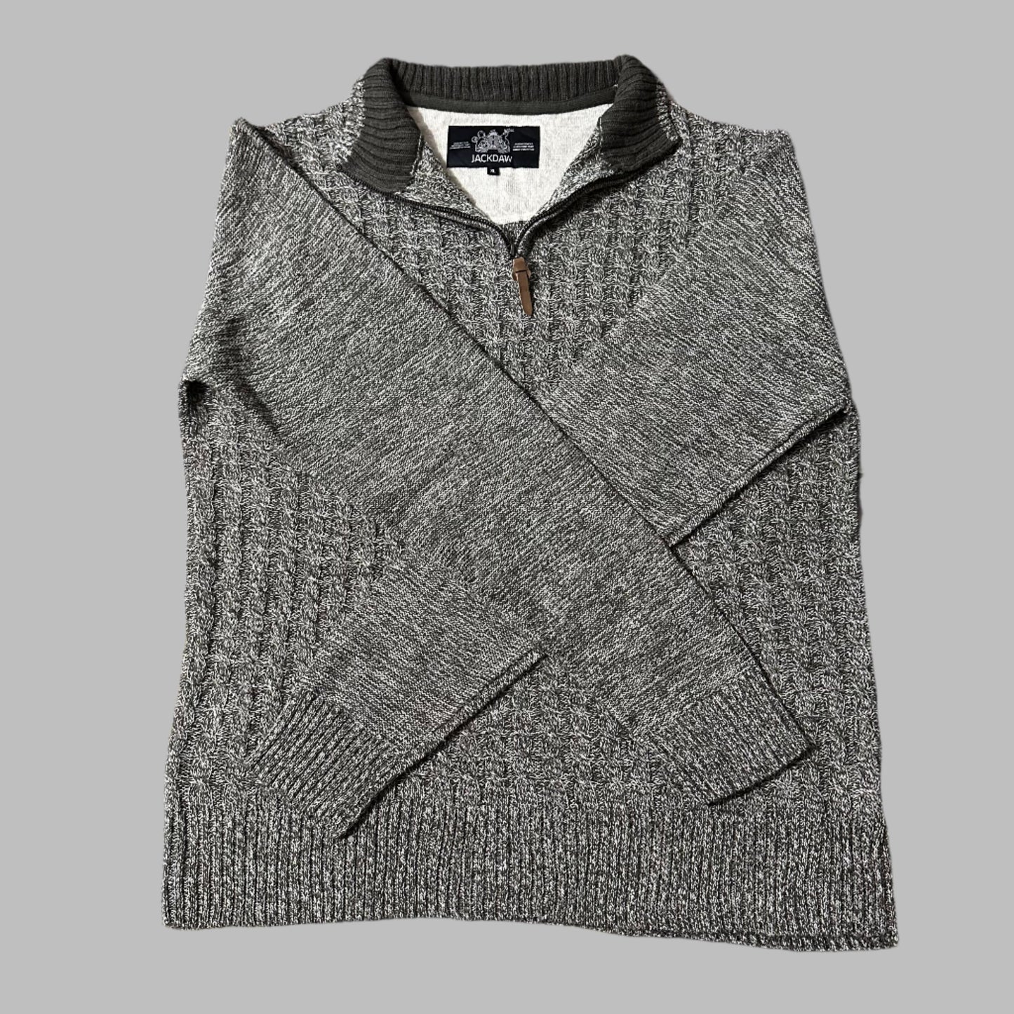 Large Cable Knit Half Ziper
