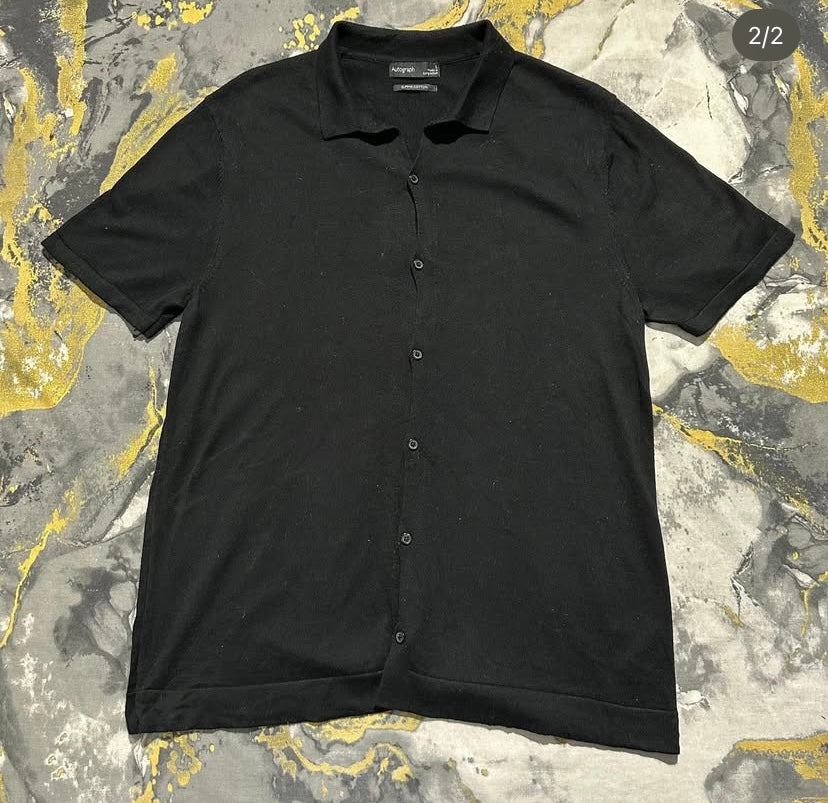 Black Button Down Polo