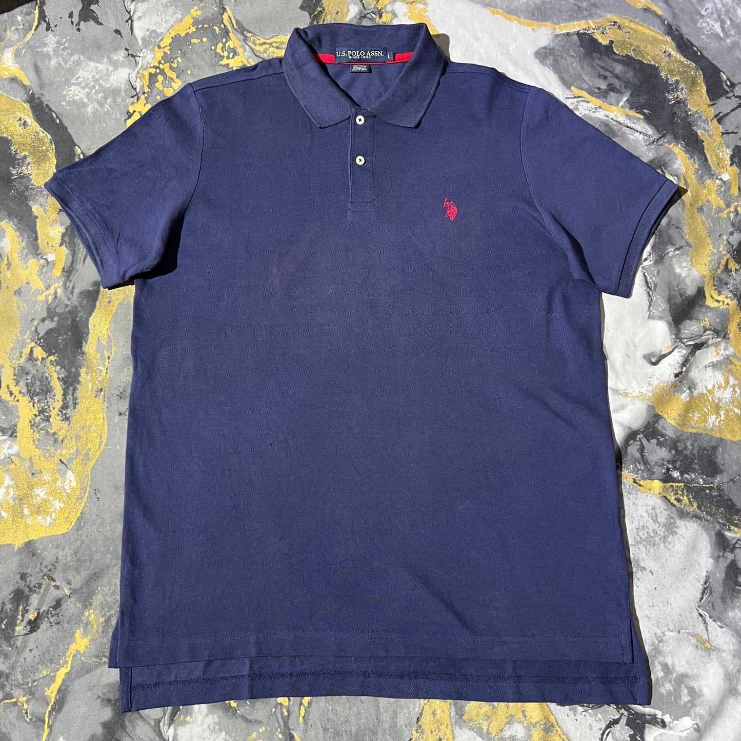 Ralph Lauren Dark Navy Blue Pique Cotton Polo
