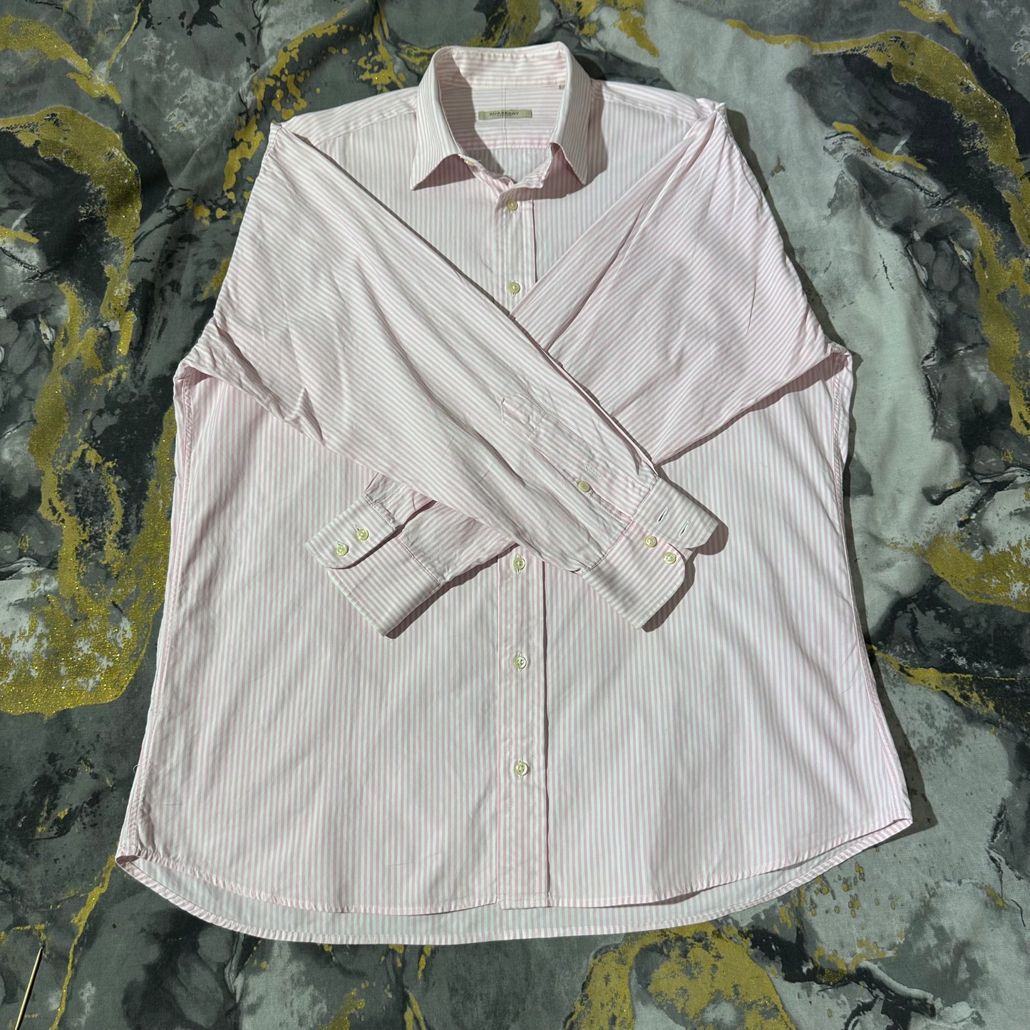 Burberry Pink & White Class Buttoned Down