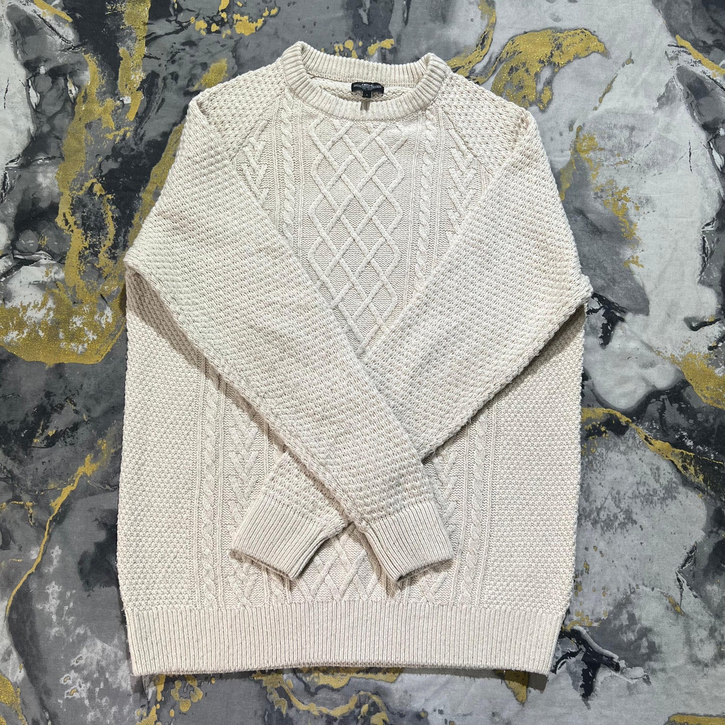 White Cable Knit Sweater