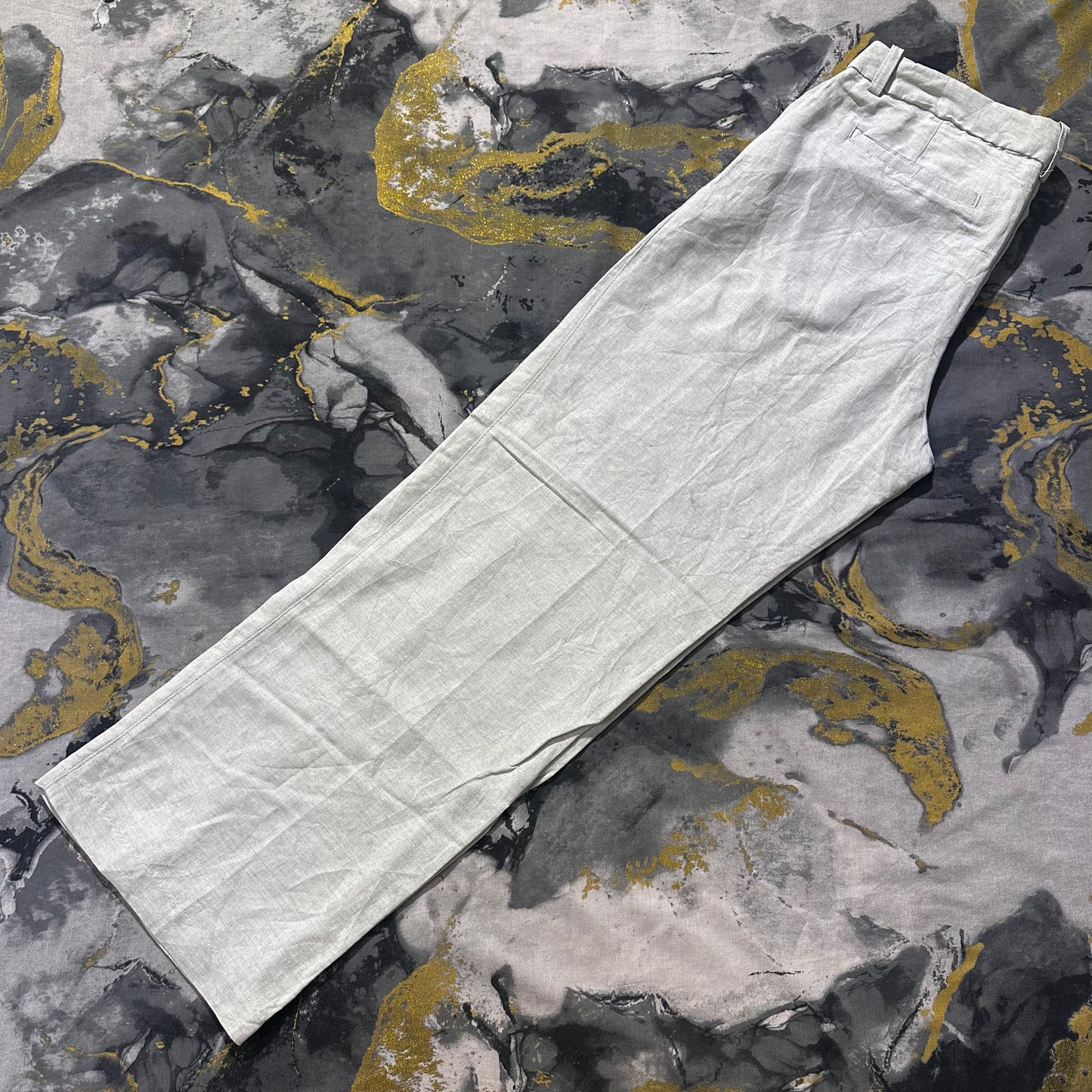 Linen Blend Ash-White Pants