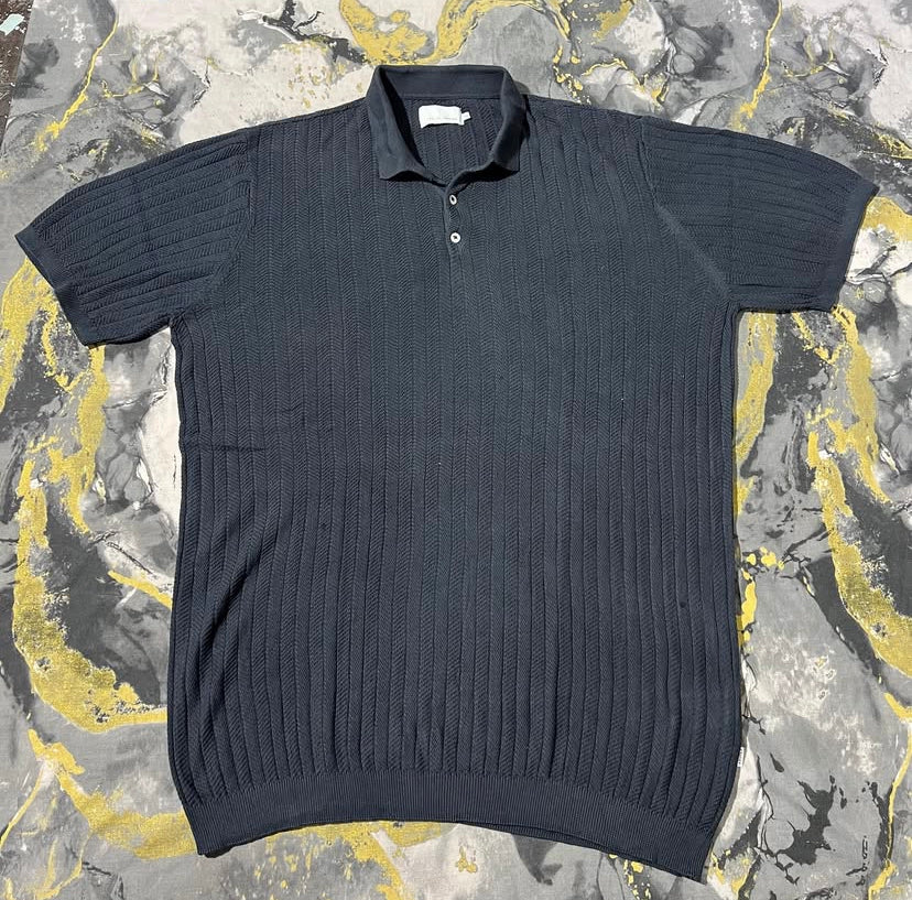 Black Ribbed Polo