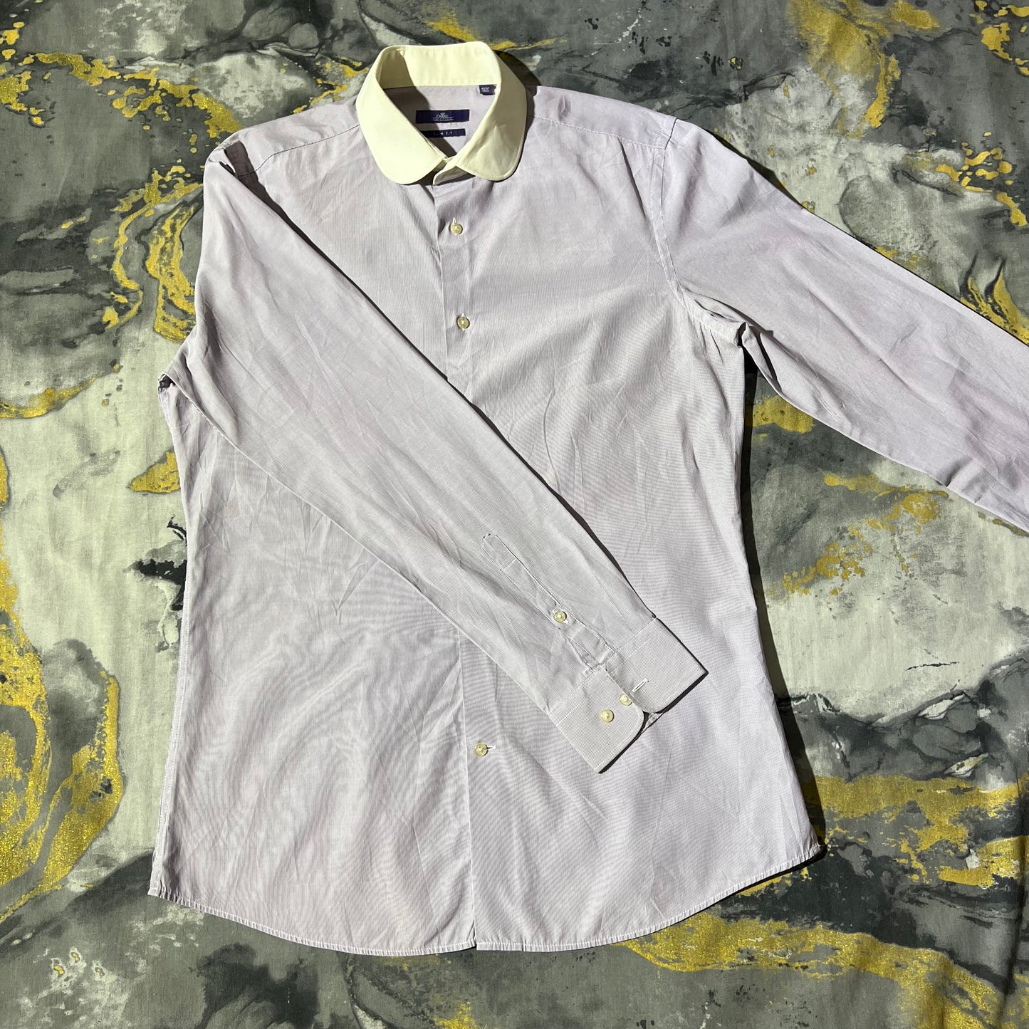 Purple/White Full Sleeves Dress Shirt