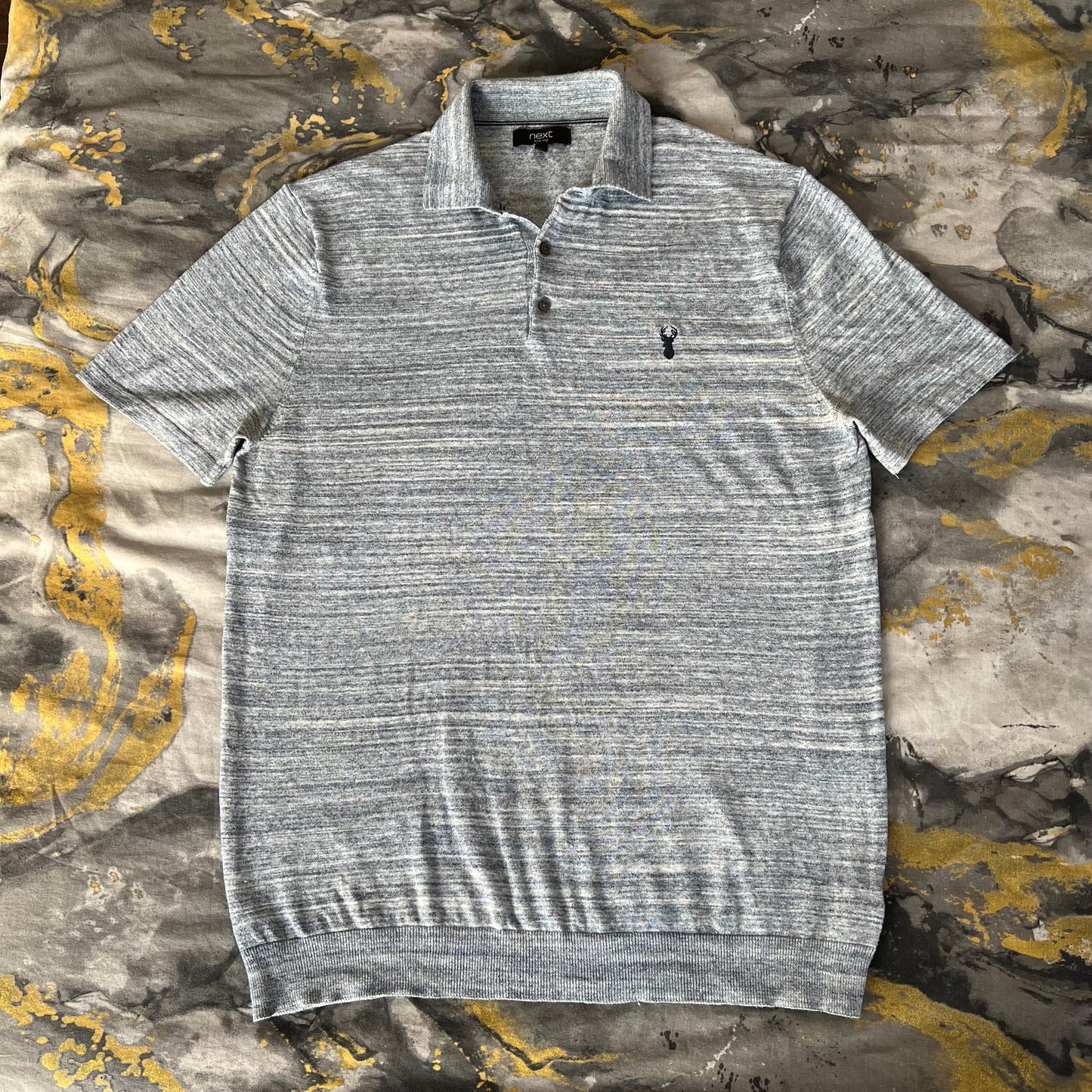 Light Blue/Gray Mix Cotton Polo