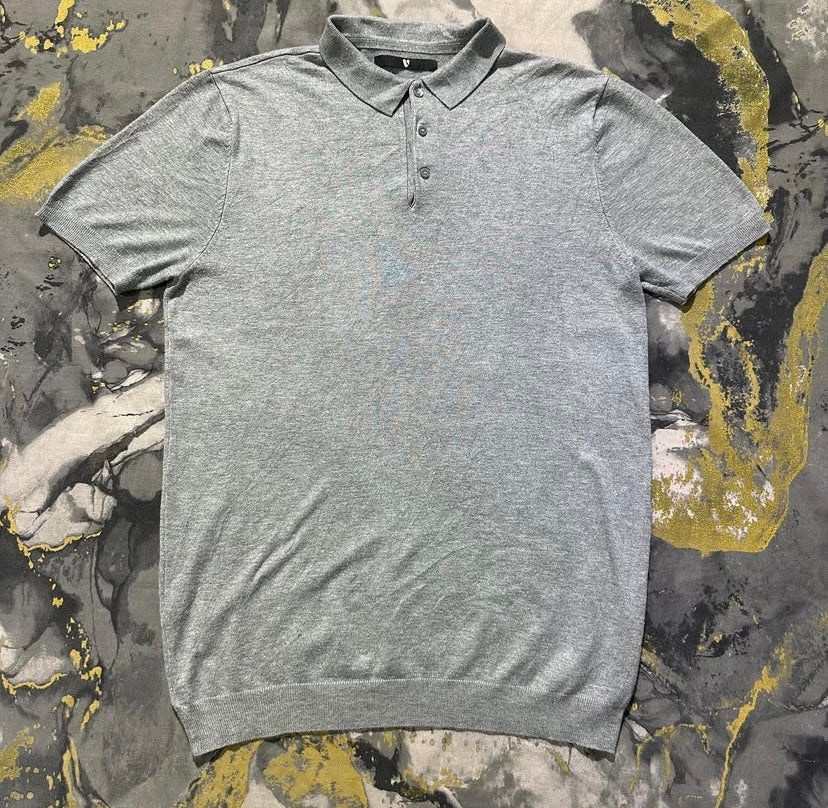 Plain Grey Soft Cotton Knitted Polo