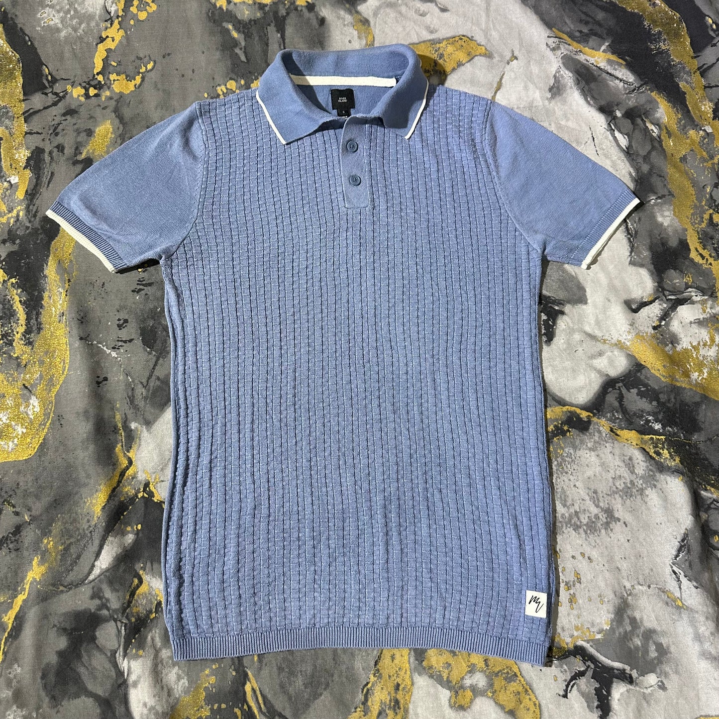 River Island Patterned Knit Polo