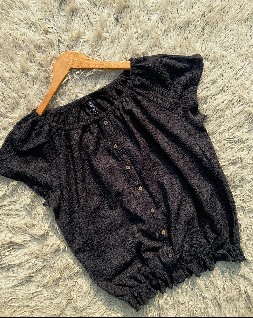 Black Off-Shoulder Shirt