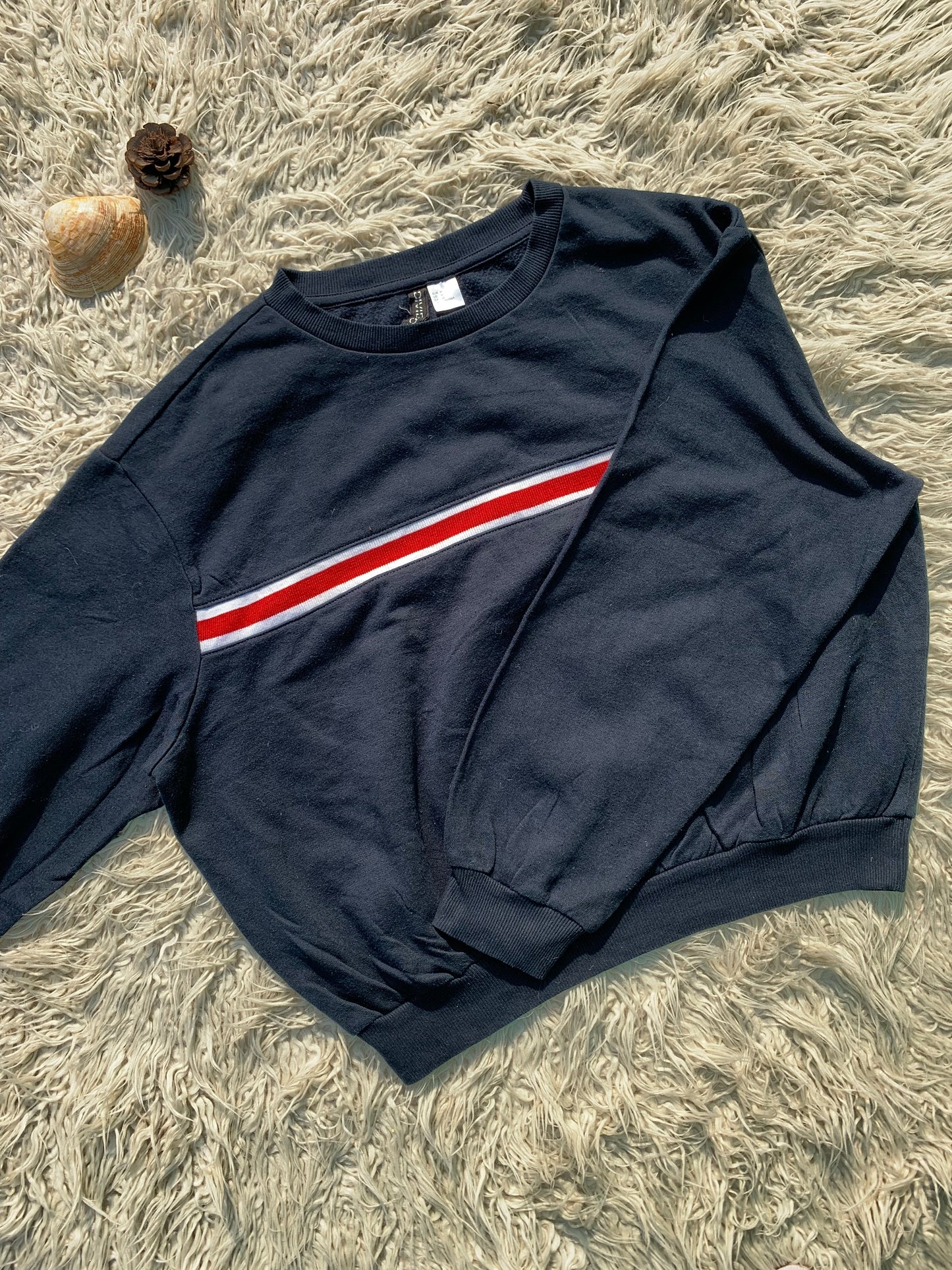 Navy-Blue Striped SweatShirt