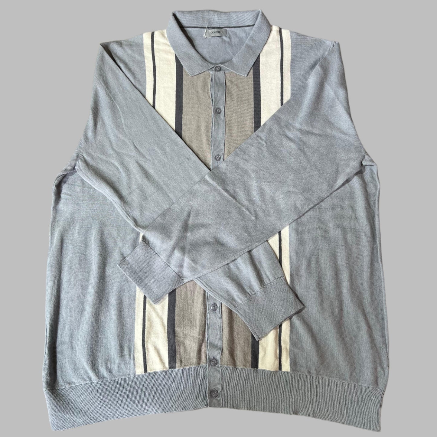 2XL Full Buttoned Down Full Sleeves Knitted Shirt