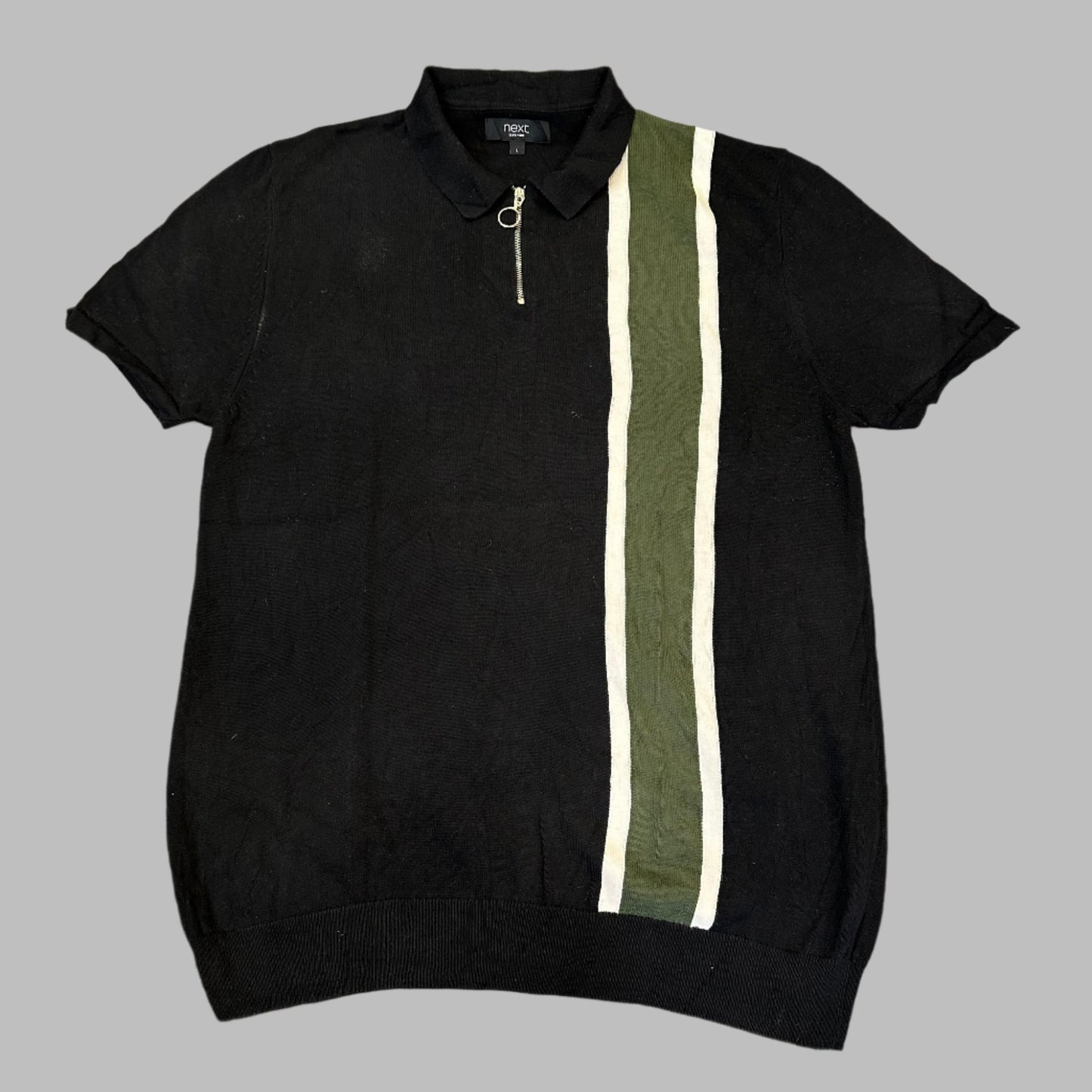 Black Zipper Knitwear Halfsleeves