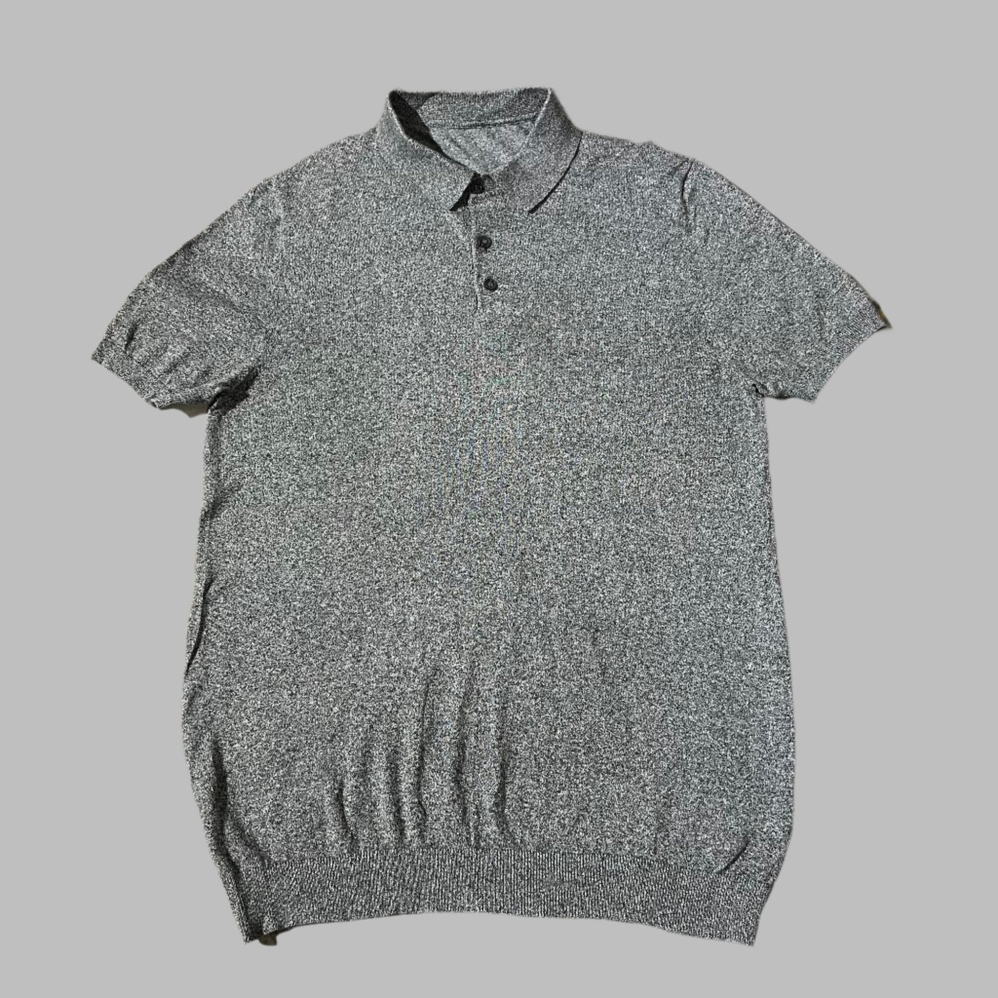 Light Fabric Gray Knitted Half Sleeves Polo