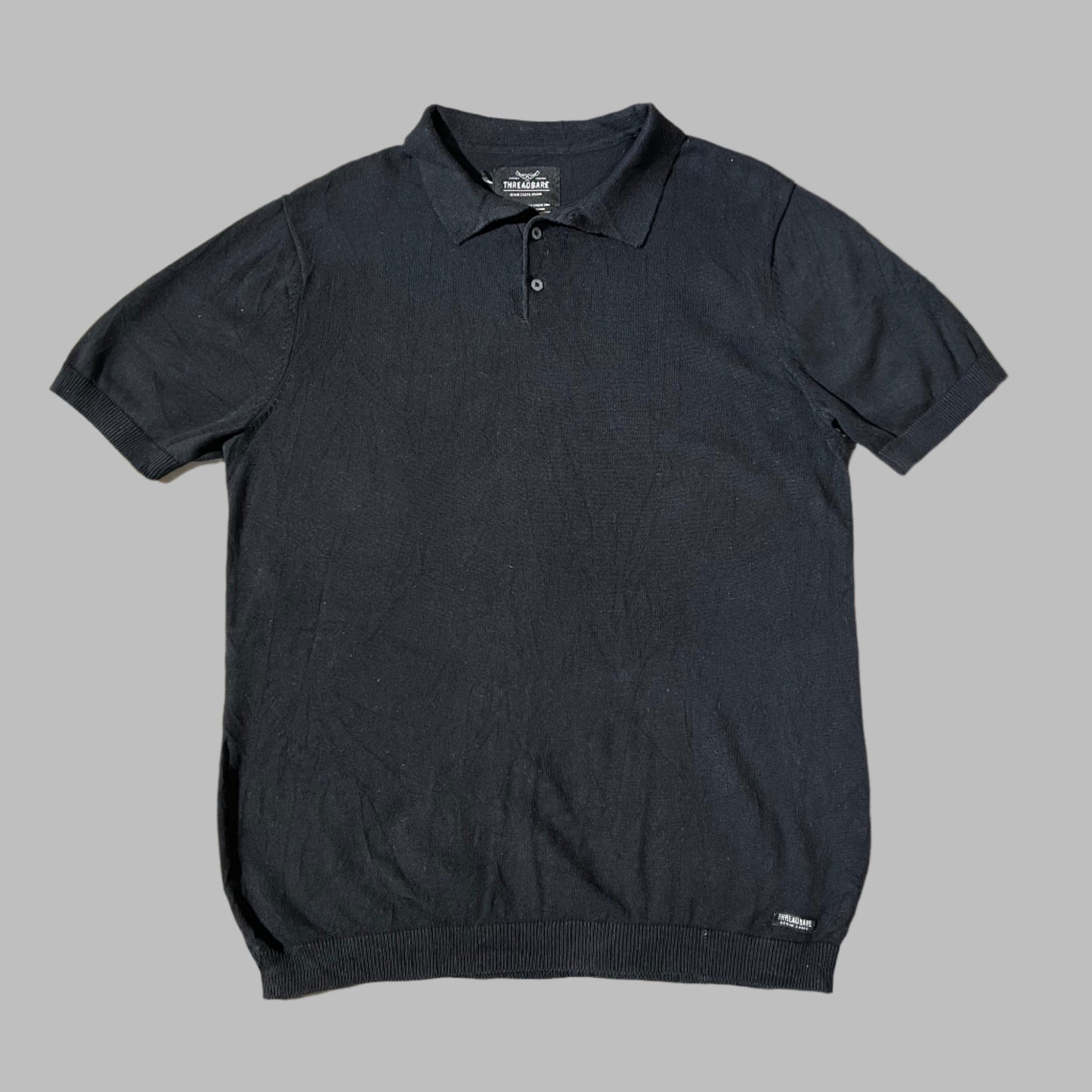 Black Light Cotton Fabric Knitted Polo