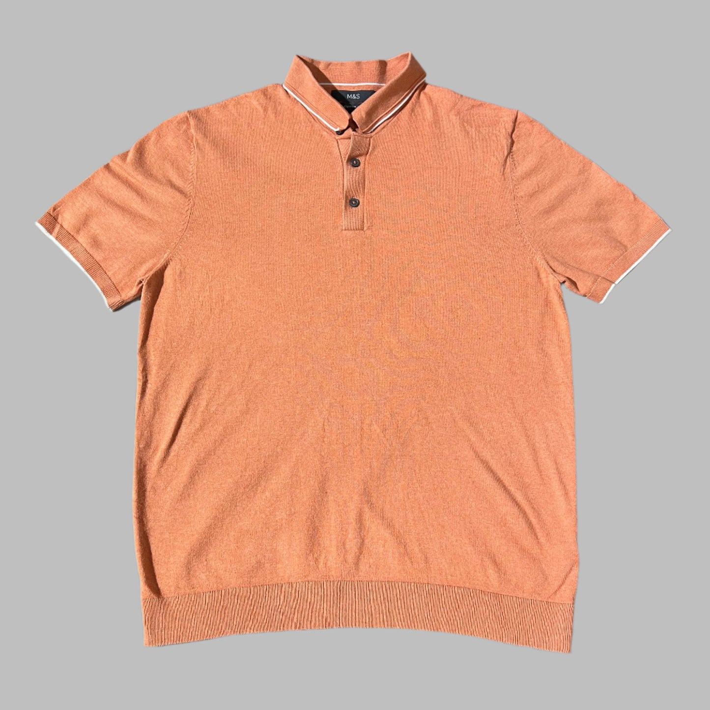 Orange Cotton Rich Half Sleeves Knit Polo