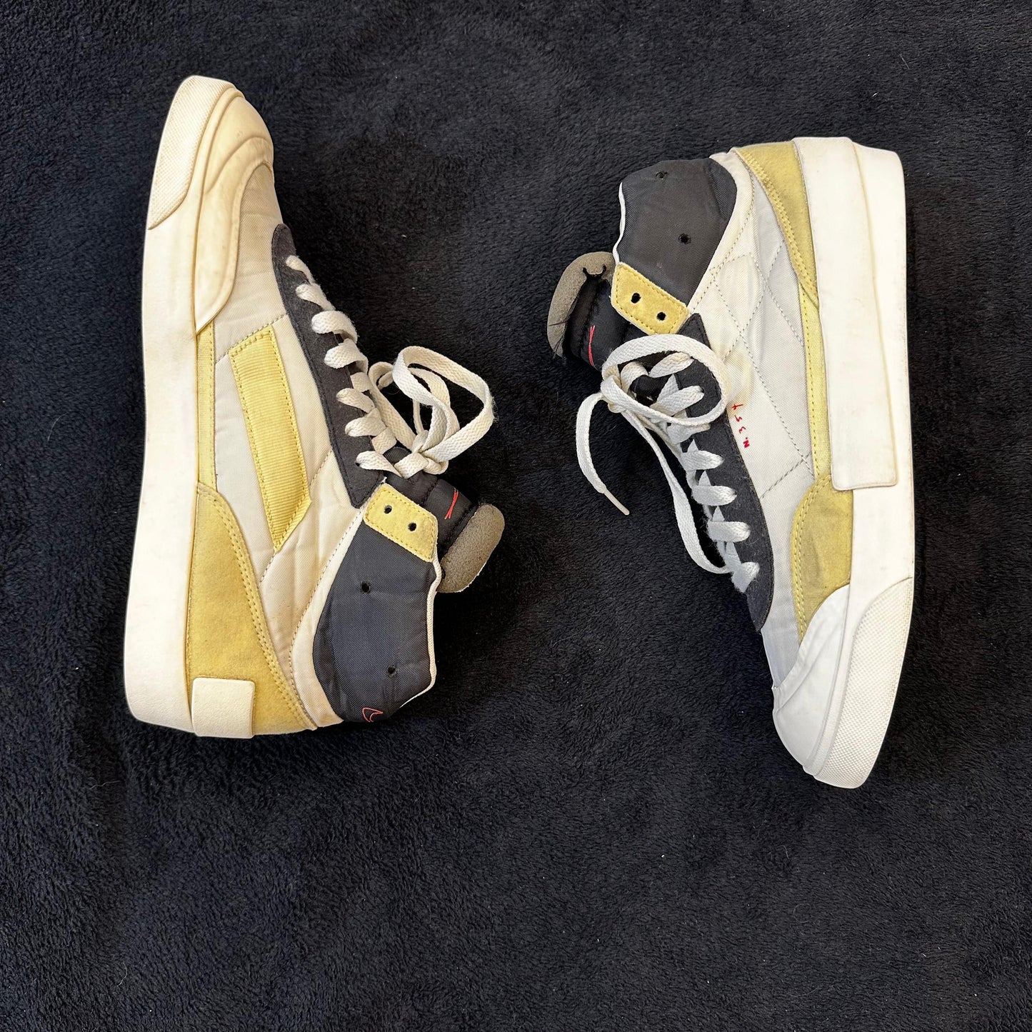 White Yellow High Top Sneakers Shoes