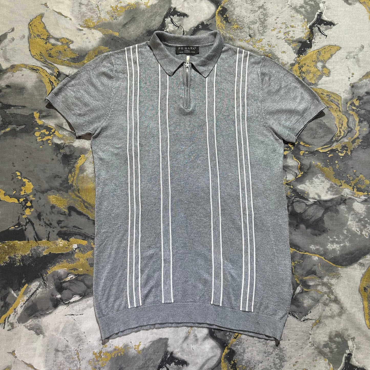 Grey Zipper Polo