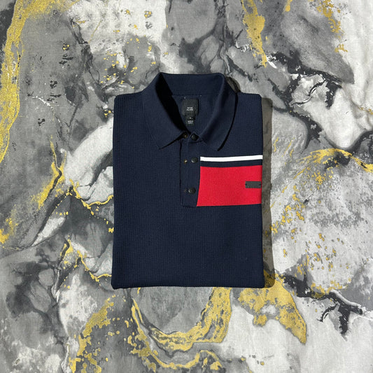 River Island Waffle Knit Textured Polo