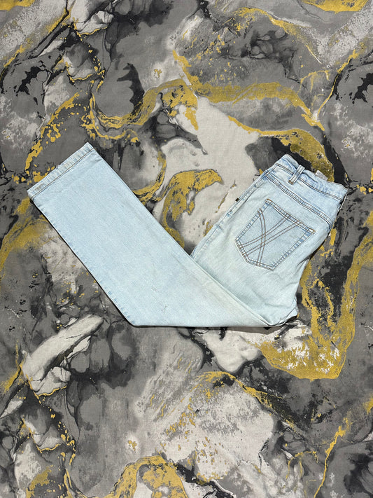 Sky Blue Straight Baggy Denim Jeans