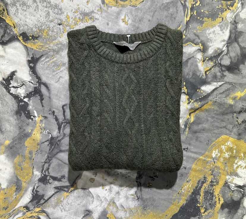 Olive Green Cable Knit Sweater