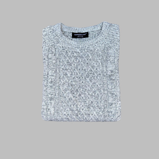 X-Large Grey Knitted Full Sleeves Sweater
