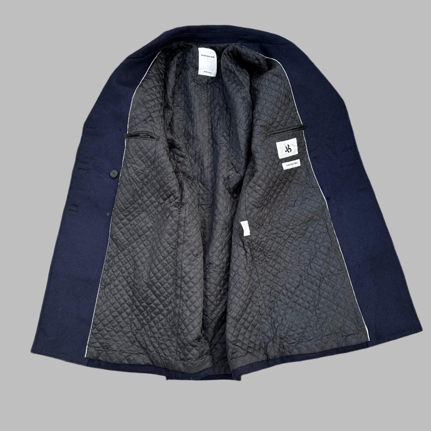 Dark Blue Wool Long Coat