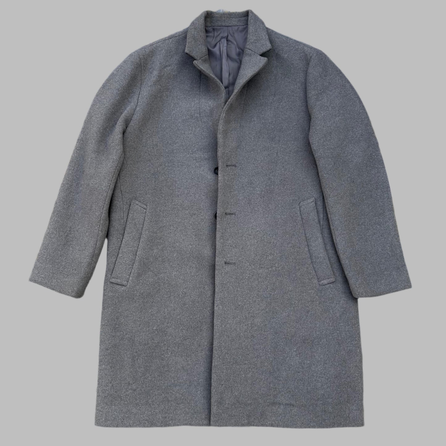Ash Gray Wool Long Coat