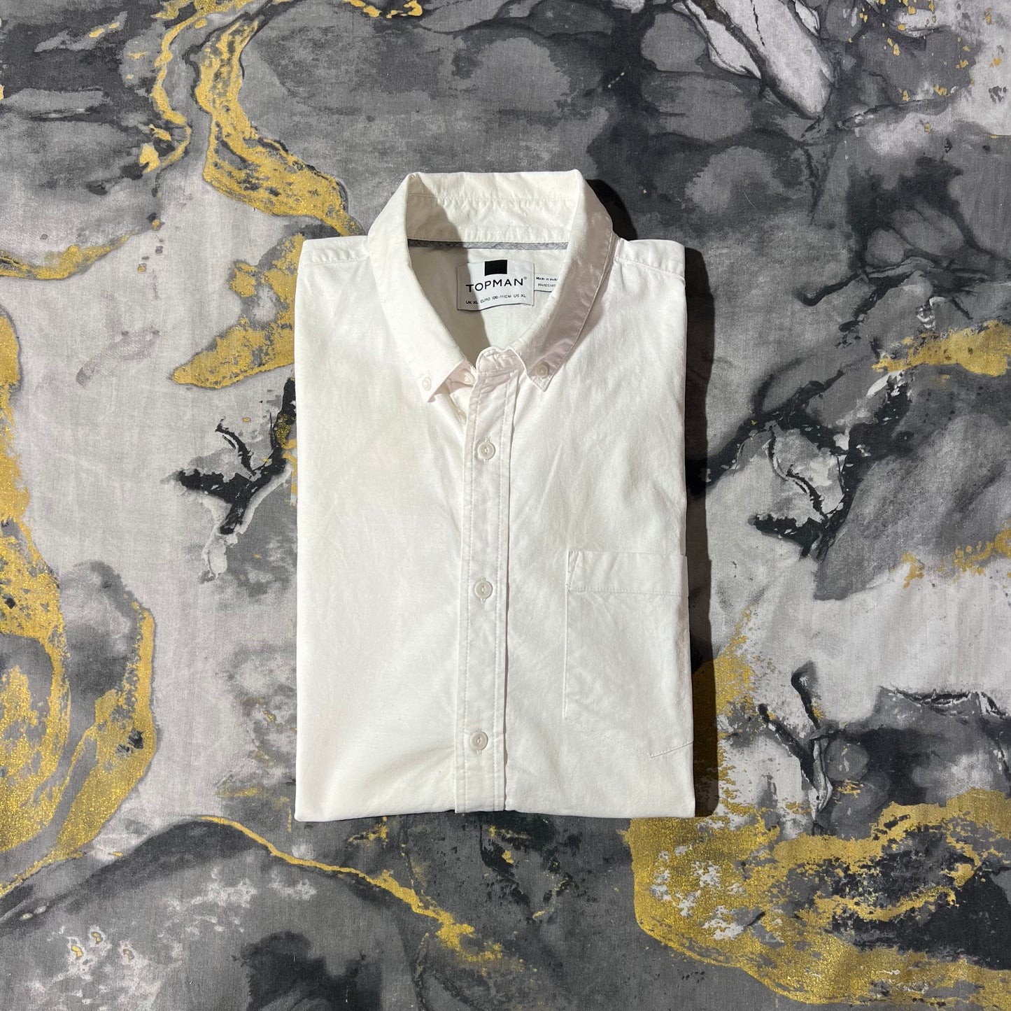 Topman White Cotton Half Sleeves Buttoned Down