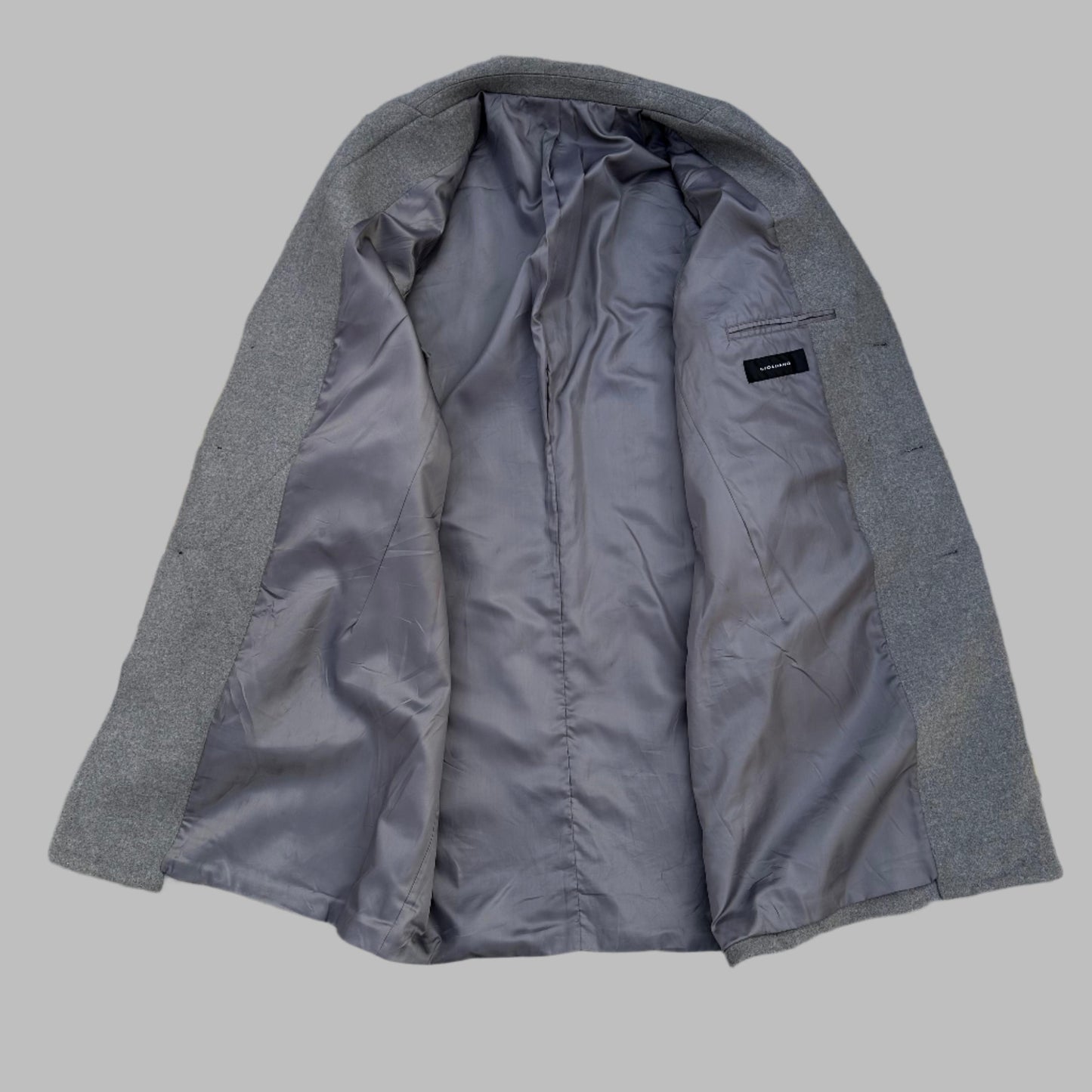 Ash Gray Wool Long Coat