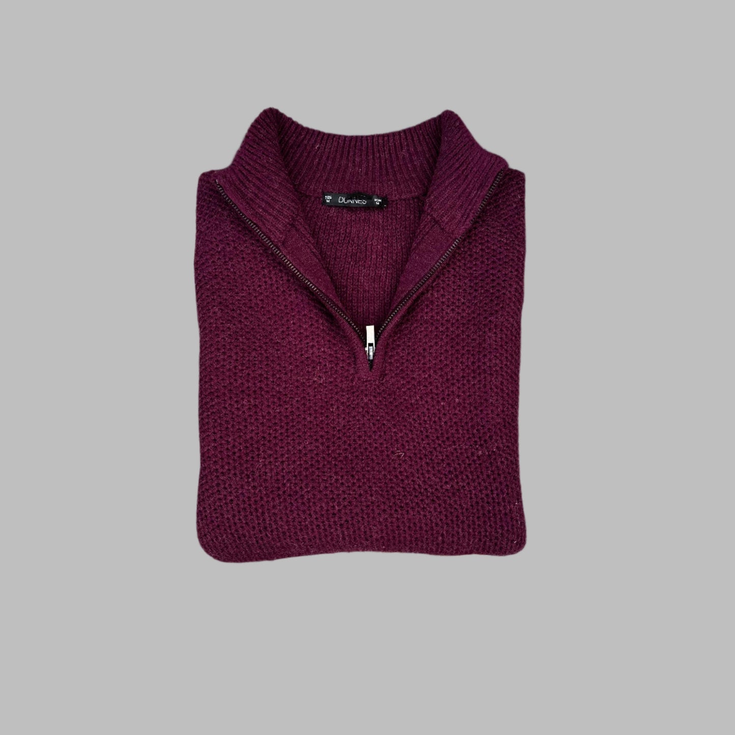 Reddish Maroon Full Sleeves Half Zipper