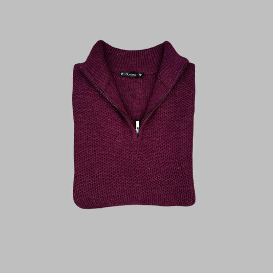 Reddish Maroon Full Sleeves Half Zipper