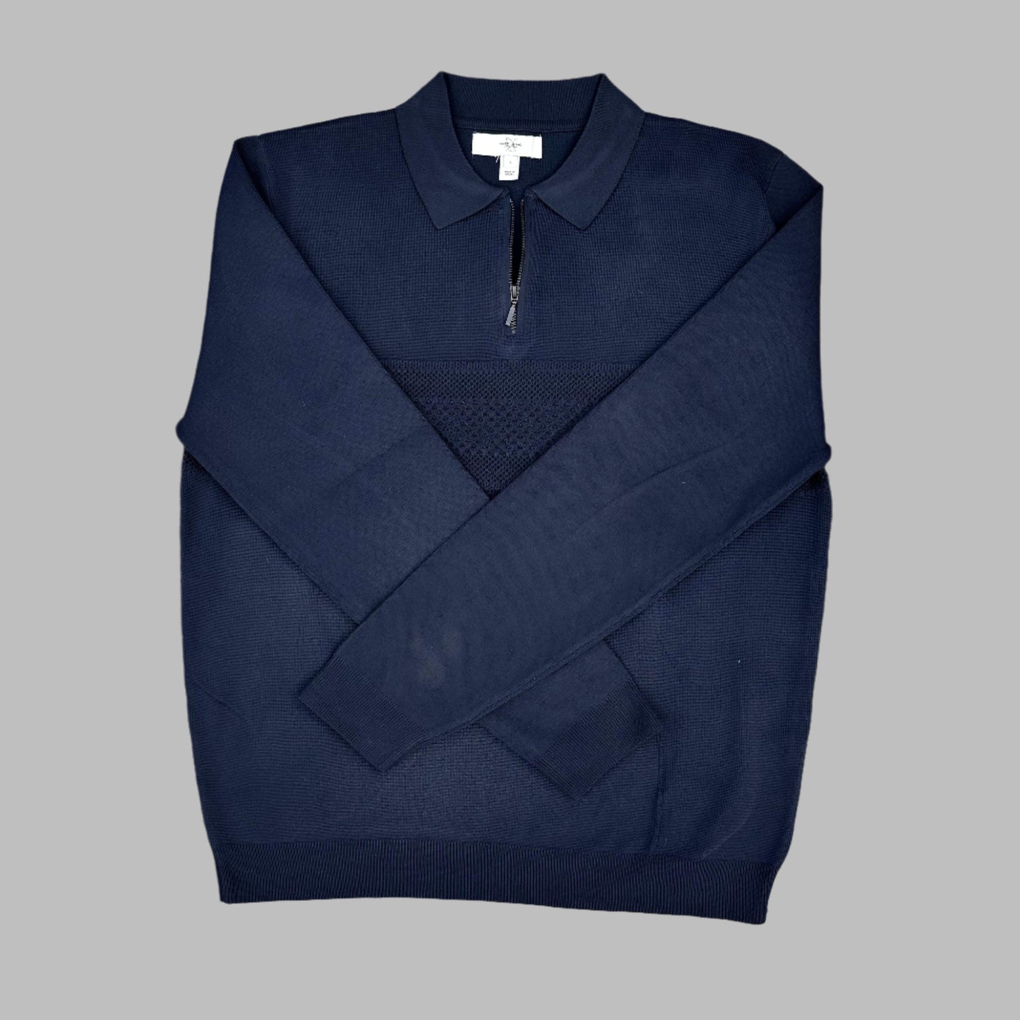 River Island Full Sleeves Knitted Half Zipper